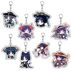 Game Genshin Impact keyring Sigewinne Arlecchino Traveller Wanderer Koli Straggler keychain Anime Game Pendant Acrylic key chain