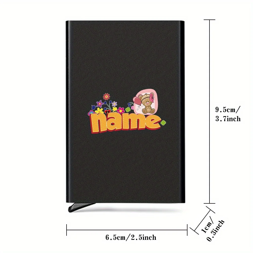 Personalisierte personalisierte Namens-Pop-Up-Kartenbox, Ausweis, Kreditkartenhülle, Metall-Visitenkarten-Aufbewahrungsboxen, individuelle Produkte