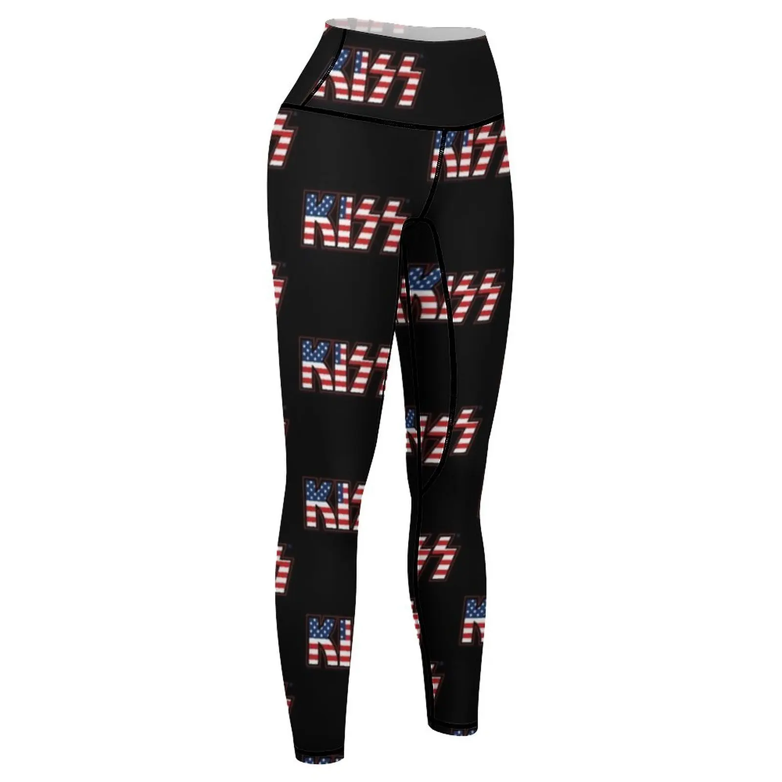 KISS Band America Logo Design Leggings sportswear gym Jogger pants Women's sports leggins push up woman Womens Leggings - Image 6