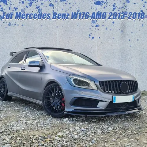 자동차 앞 범퍼 스플리터 립 디퓨저 스포일러 가드, 메르세데스 벤츠 A 클래스 W176 A200 A260 A45 AMG 2013-2018 글로스, 블랙