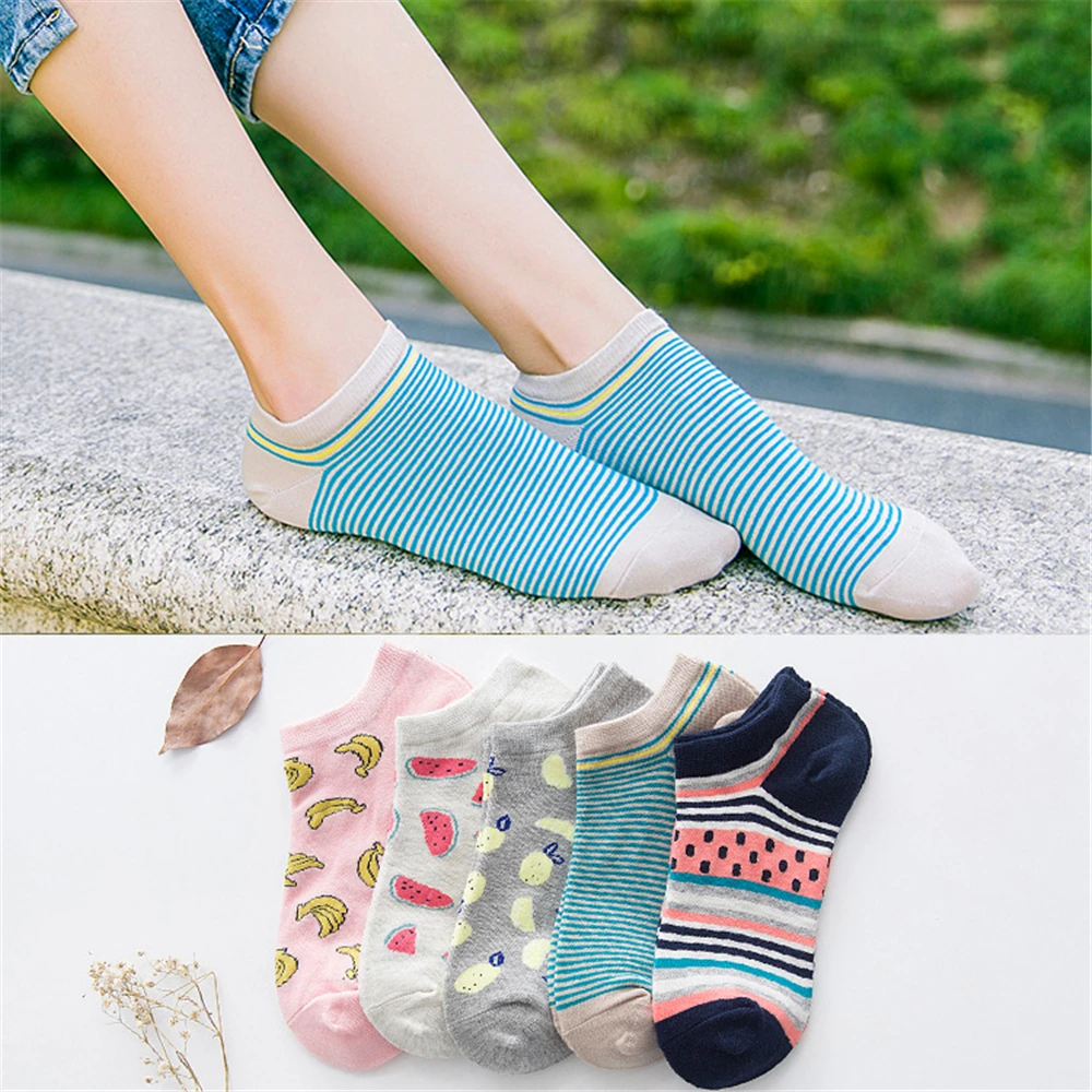 

3 Pairs / Lot Fresh Fruit Cute Short Socks For Women Men Comfortable Watermelon Pineapple Cotton Ankle Sokken Cute Fruit Theme