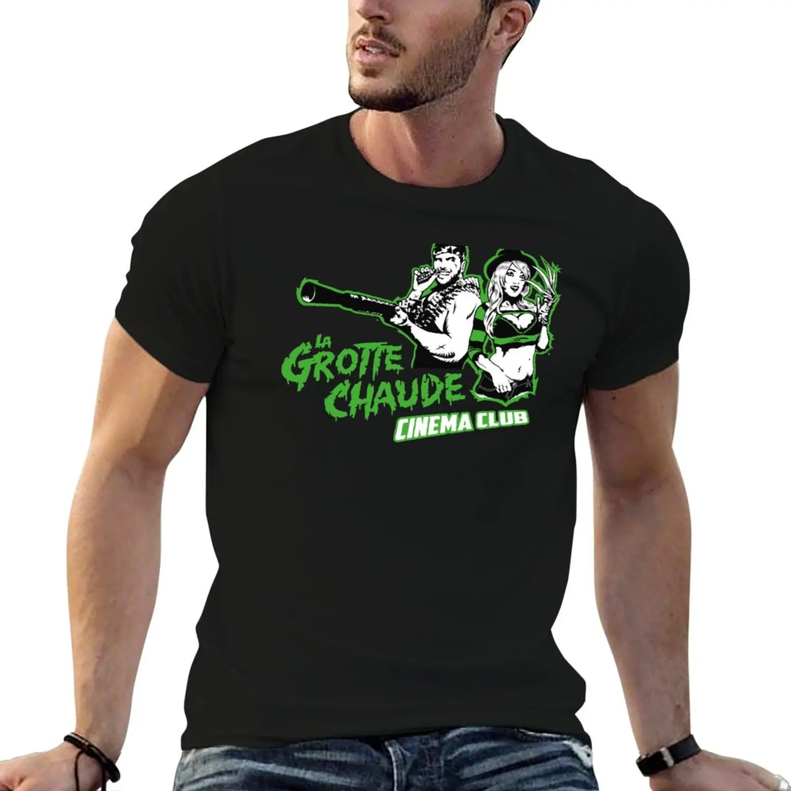 Camiseta verde Original Hot Cave, camisetas de anime para hombre, camisetas gráficas para hombre, camisetas de marca de lujo de alta calidad