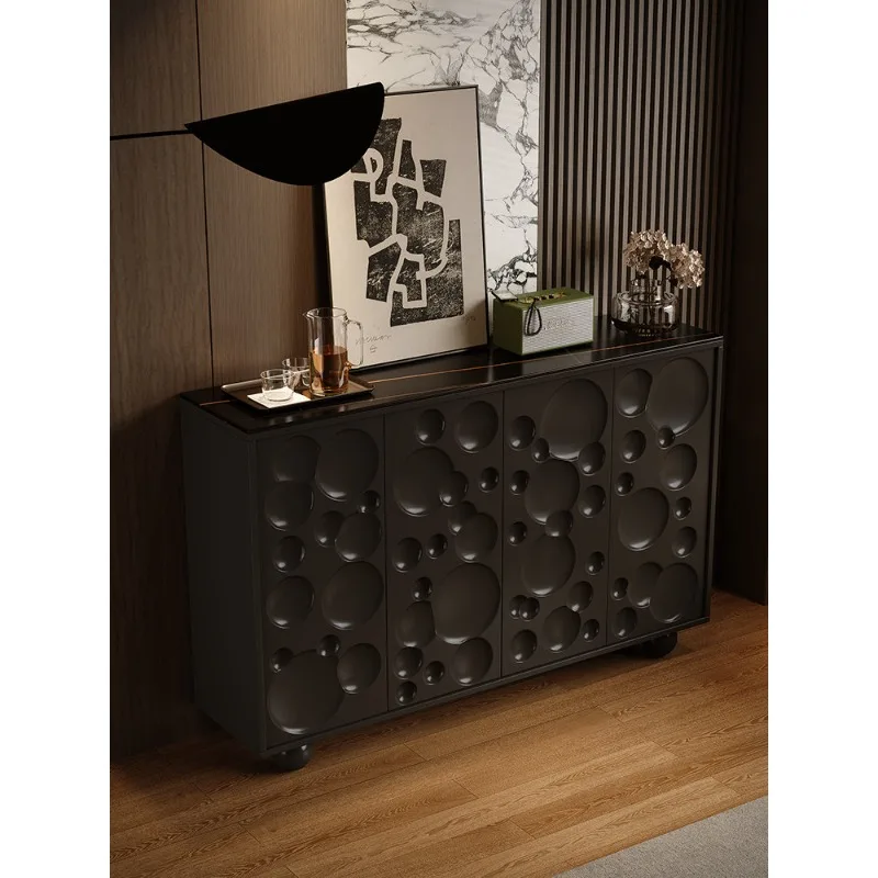 Light luxury rock slab shoe cabinet, large-capacity secret cabinet at the door of the home, integrated against the wall, starry