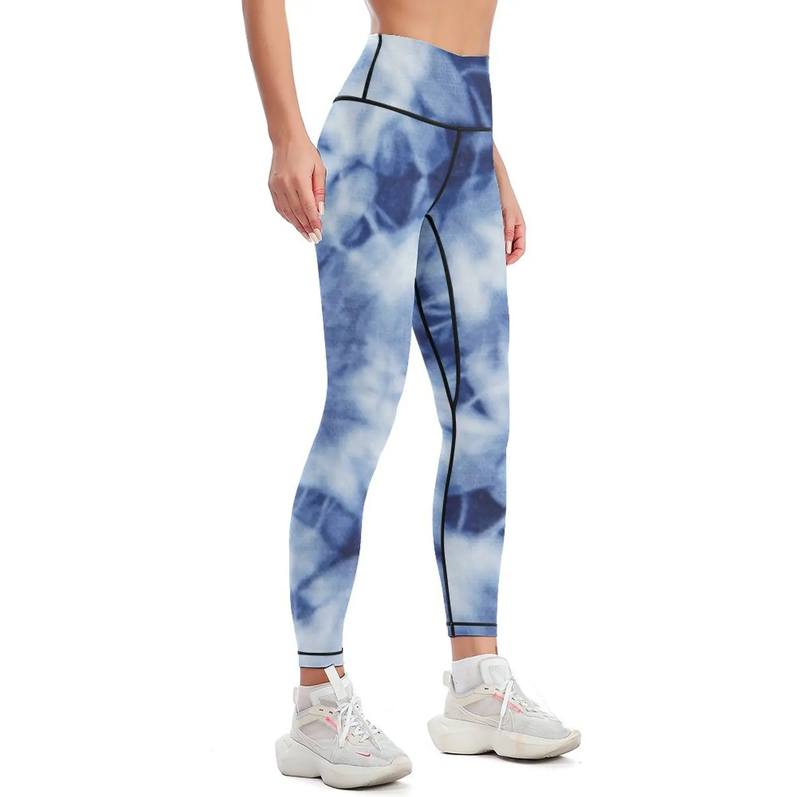 Mulheres's SEXY INDIGO TIE DYE Leggings, Sportswear, Harem Pants, Calças de Mulher