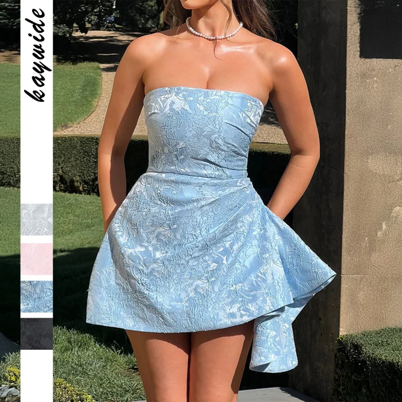 

Party Evening Gown, Socialite Style Strapless Dress