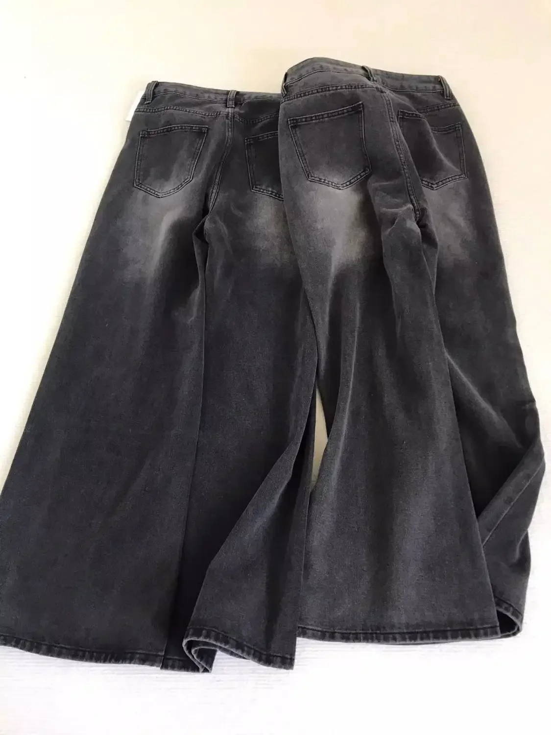 Jeans mit weitem Bein für Frauen Kleine Statur Hohe Taille Loose Fit 2024 Feder Gerades Bein Schlanke und hängende boden lange Hose