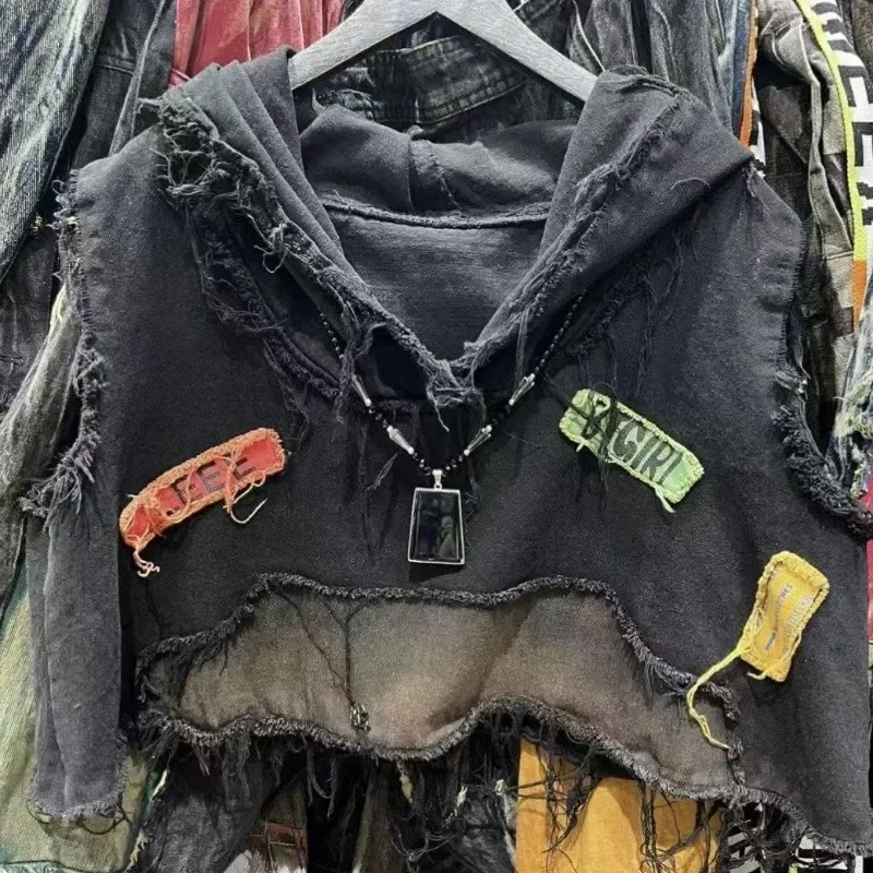 

Personalized Fashion Ripped Pullover Hoodie Men Y2k Fashion Brand Loose High Street Fashion Sweatshirt Casual Clothing Women