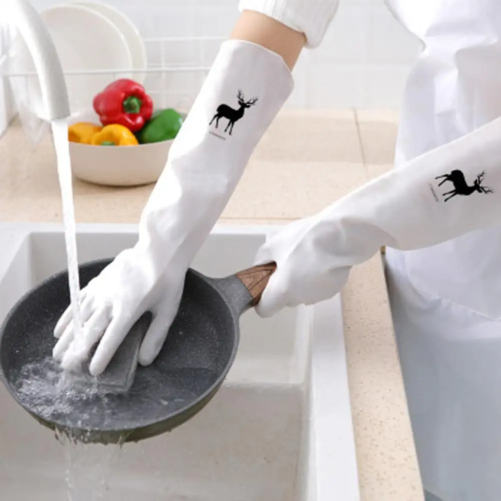 Guantes para lavar platos de látex de goma impermeables para mujer, limpieza duradera para cocina, tareas domésticas, herramientas para lavar platos