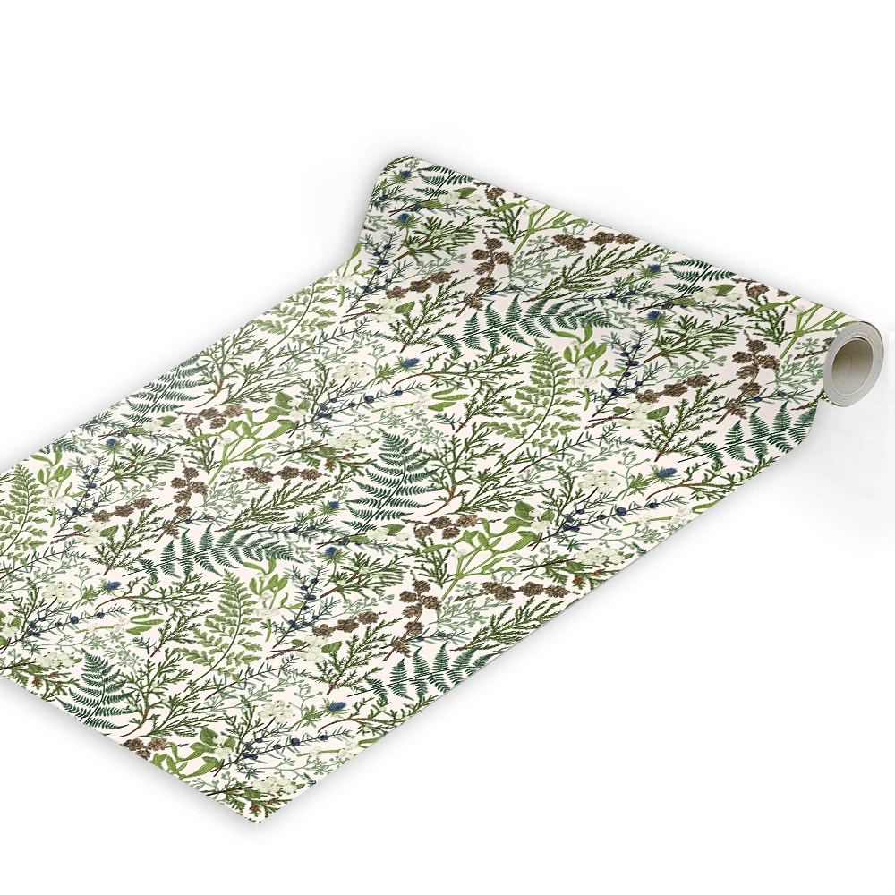 Peel And Stick Fern Leaf Wallpaper White/Green Jungle Vinyl Self Adhesive Contact Paper For Bedroom Bathroom Wall Decoration - Image 6