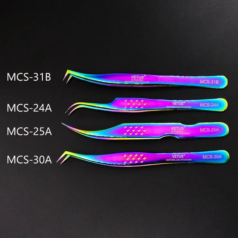 100%Vetus New MCS Series Fantasy Bright Premium Beauty Makeup Tweezers for Build 3D 6D Eyelash Makeup Tools