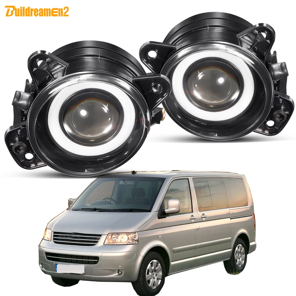 2 X Angel Eye Fog Light DRL 9006 Car LED Fog Driving Lamp For Volkswagen VW Transporter (T5) 2003 2004 2005 2006 2007 2008 2009