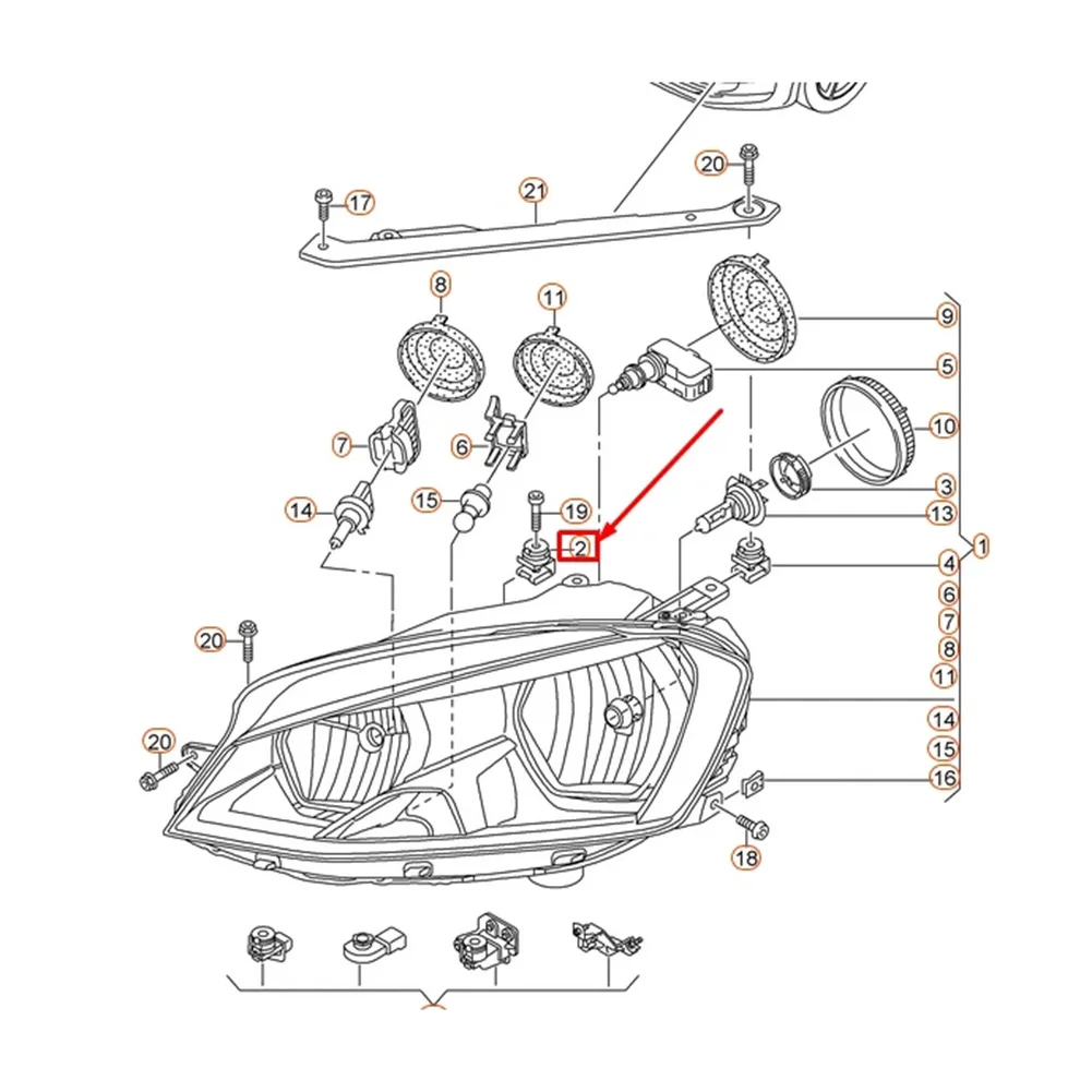 For Golf MK7 For Jetta 7 Dedicated Headlight Fixing Bolt OEM 5G0806305 Original Factory Specifications