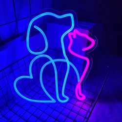 Lovely Cats And Dogs Led Neon Wall Decoration, Animal Signs, Usb Power Supply, Suitable For Pet Shops Who Love Cats And Dogs.