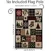 Rustic Christmas Holiday Patchwork Pattern Vibrant 12 X 18 Inch Double Sided Garden Flag, Polyester Yard Decor llz