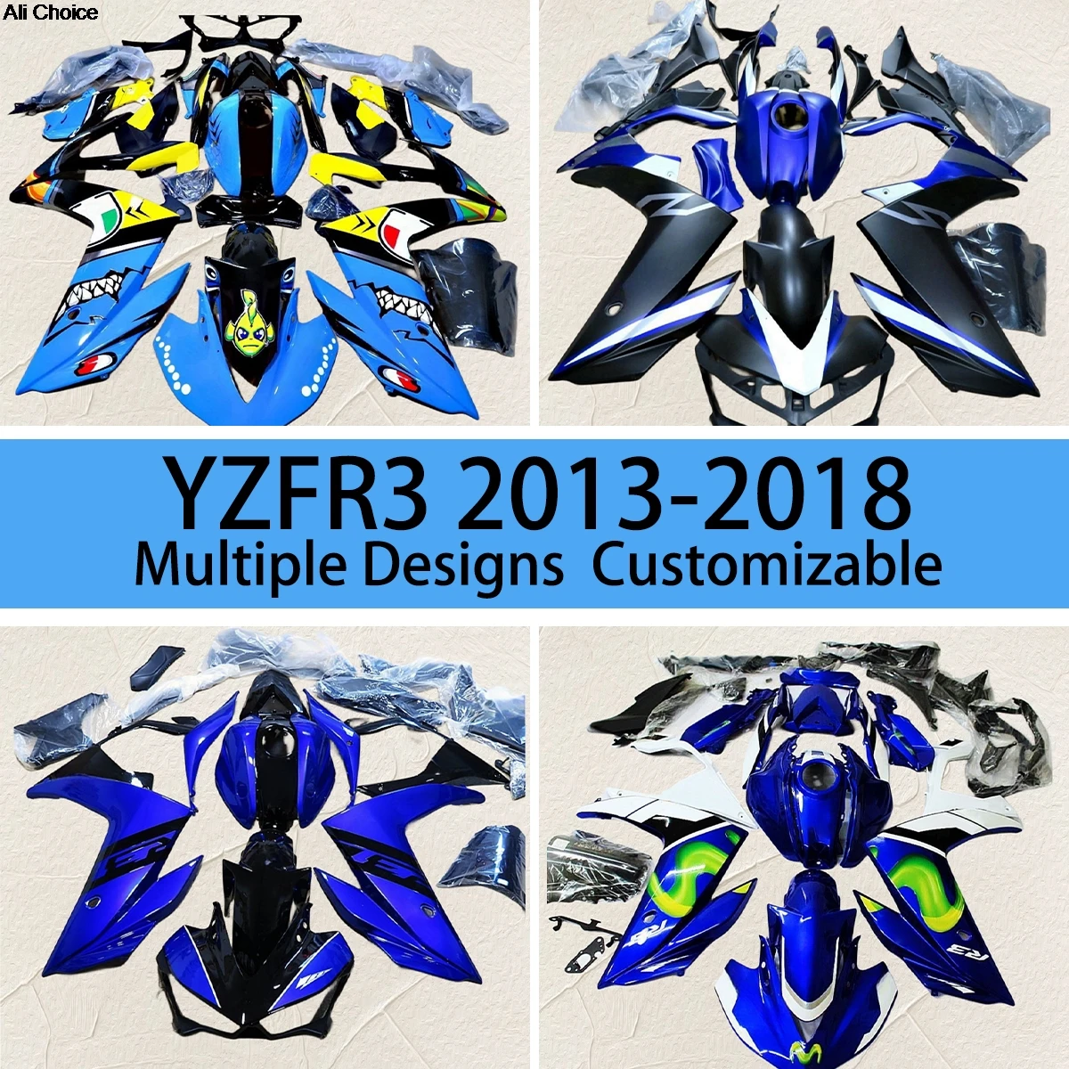 

New YZFR3 2013 2014 2015 2016 2017 2018 Cool Fairing Kit for YAMAHA YZF R3 13-18 Bodywork Full Fairings ABS Cowling