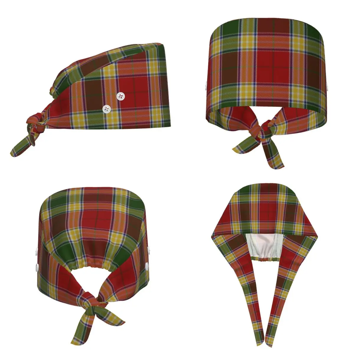 Clan Gibson Tartan Scrub Hat Doctor Working Surgical Cap Unisex Adjustable Nursing Caps for Dentist