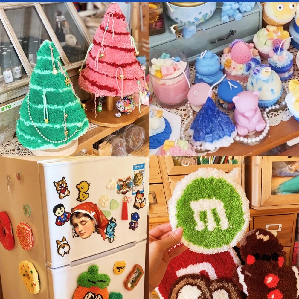 2 In 1 Electric Carpet Tufting Gun Loop Pile Cut Pile Starter Kit Hand Gun Carpet Weaving Flocking Machines Tufting Rug Gun Tool