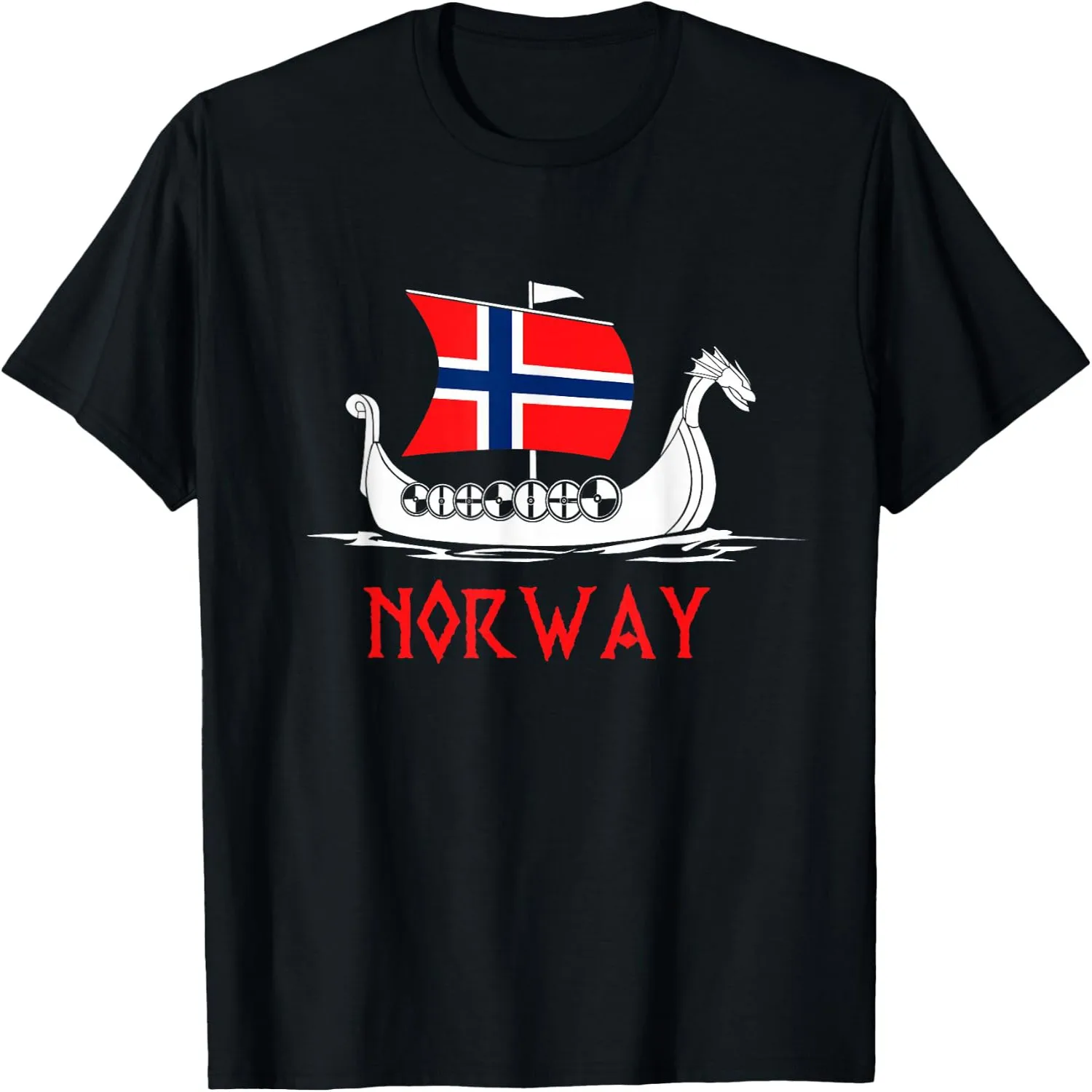 Norwegian Viking Ship Flag Boat Norway Heritage Tees T Shirts for Men and Women graphic tee, men’s, women’s, halloween shirt,