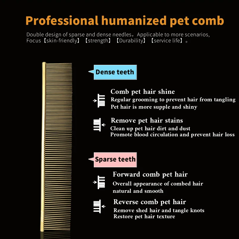 Crane Pet Grooming Piano Comb Poodle Pull Hair Open Knot Comb Competition Competitive Dog Pick Hair Style Inline Comb