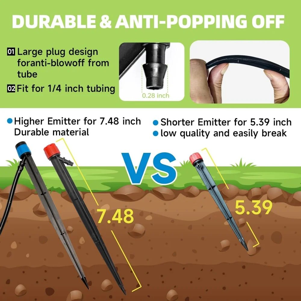 60 Pack Drip Irrigation Emitters Sprays for 1/4