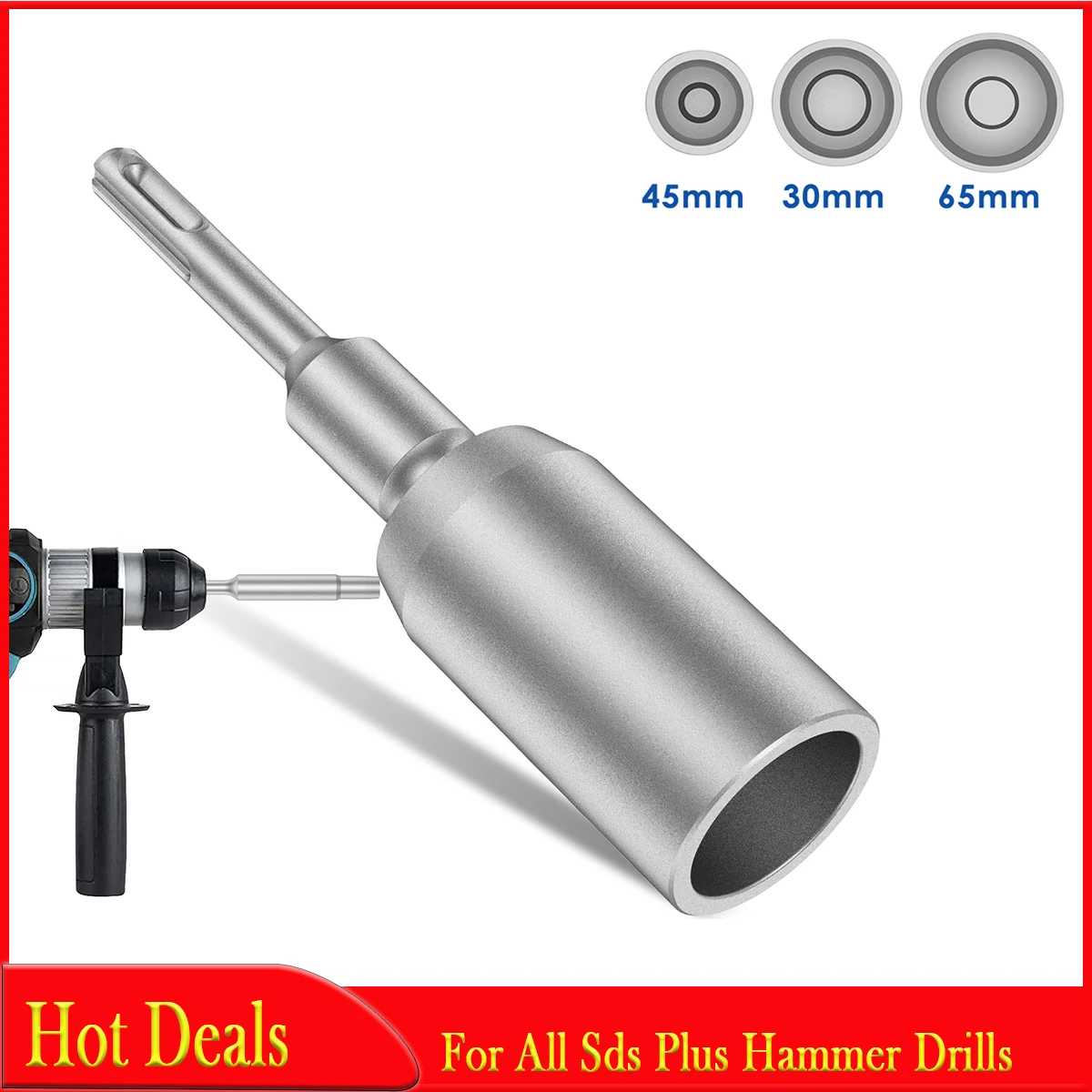 

SDS Plus Ground Rod Driver T Post Ground Rod Driver Tool Rotary Hammer Drill Power Tool 30/45/65mm Wide Compatibility
