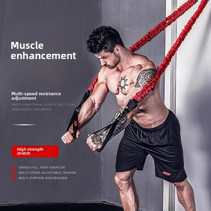 

Stretch rope with tension rope with household fitness equipment resistance belt strength training puller