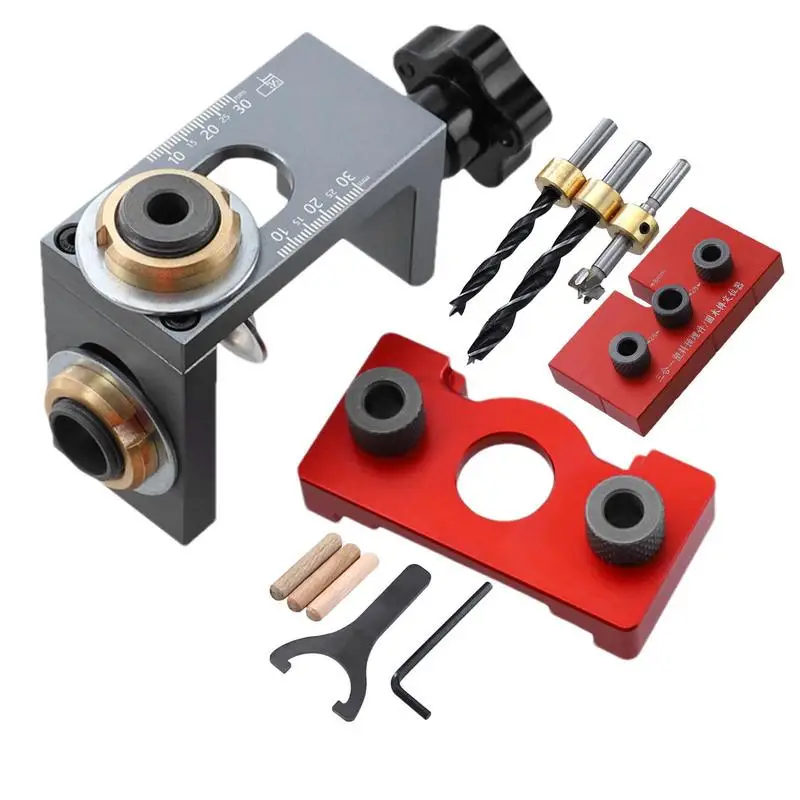 Dowel Jig Drill Kit Adjustable Drilling Guide Tool Professional Drilling Guide Power Tool Accessory Jigs For Woodworking