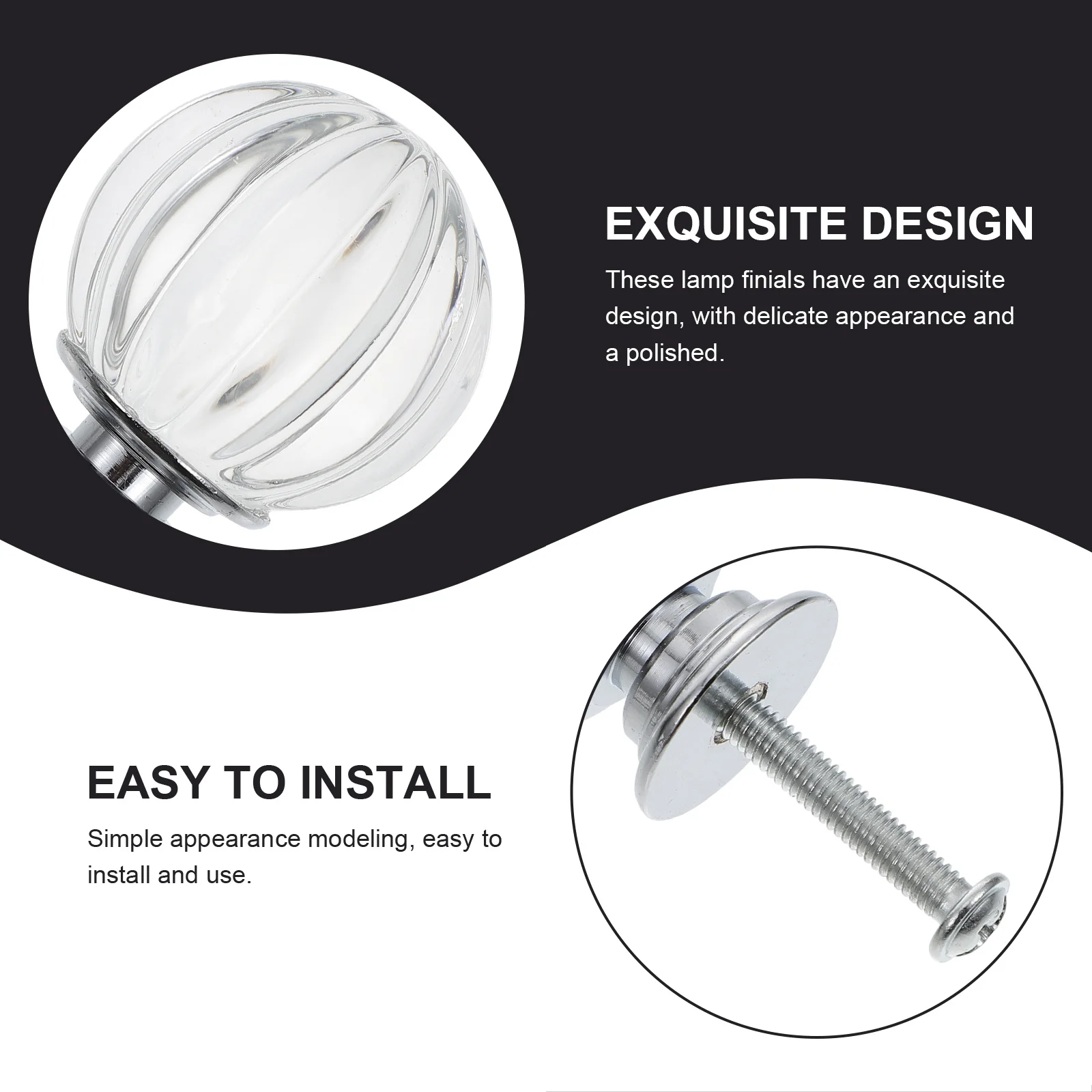 

1Set Lampshade Finial Knob Crystal Ball Head Decorative Lamp Accessory Light Cover Topper for Table Floor Lamps