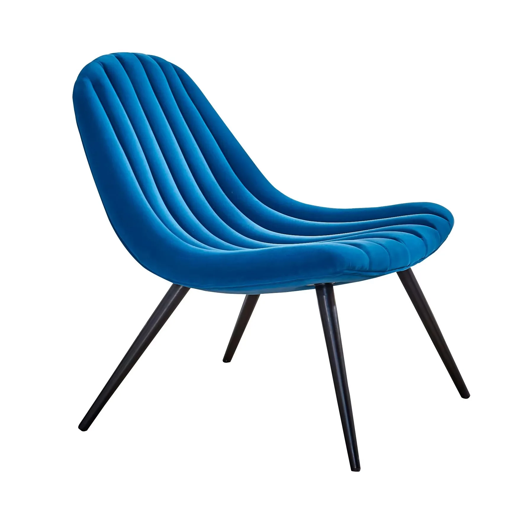 Living Room Furniture blue velvet comfortable leisure lounge chair with metal legs for TV room