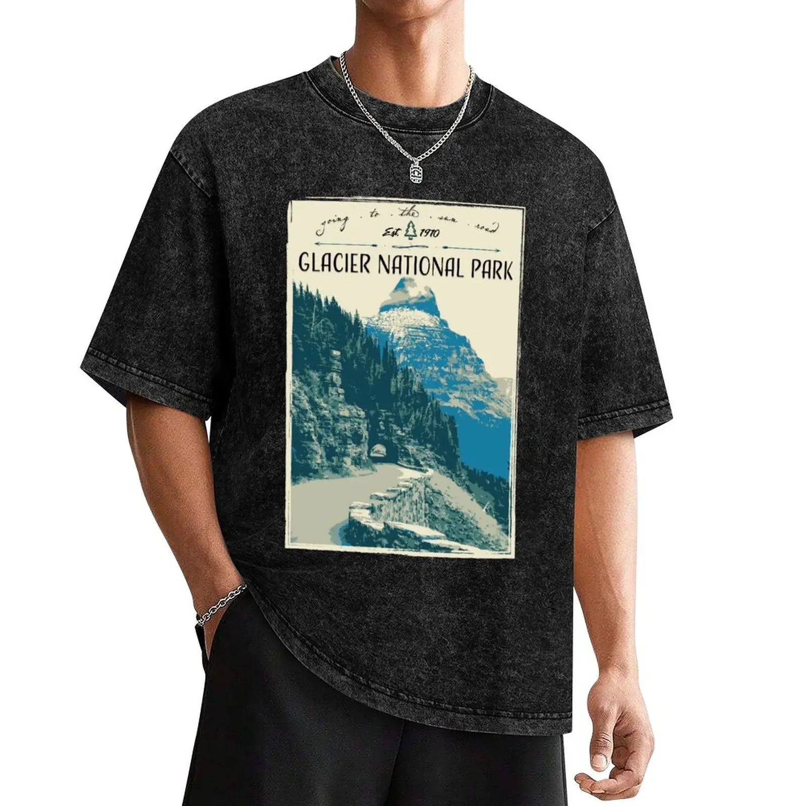 Glacier National Park - Going to the Sun Road T-Shirt plus size tops custom t shirt anime stuff men t shirts high quality