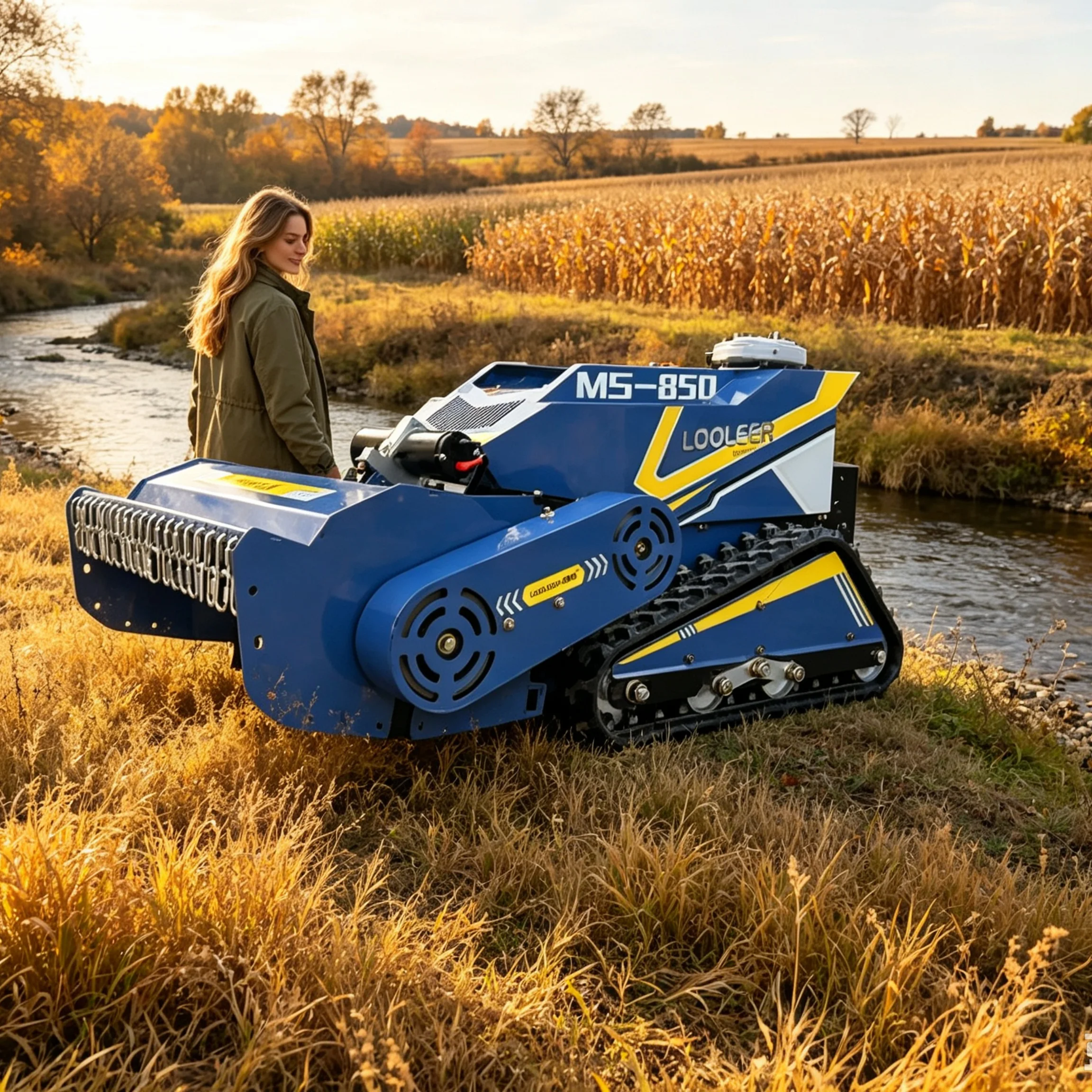 Customized 800SM  4‑stroke Engine Self propelled remote control Crawler Mulching Brush Cutter Remote‑control Lawn Mowing Mac