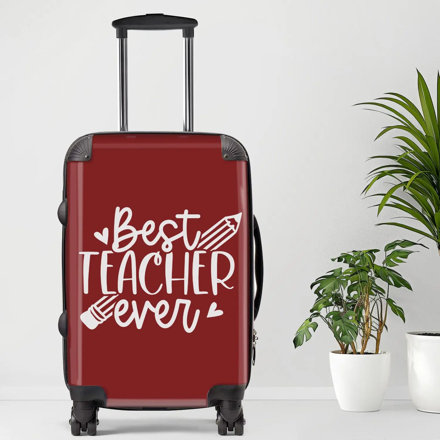 

Best Teacher Ever Luggage, 20/24/28 Inch Luggage, Carry-On, Custom Luggage, Luggage Set, Suitcase, Travel, Vacation, Cabin Suitc