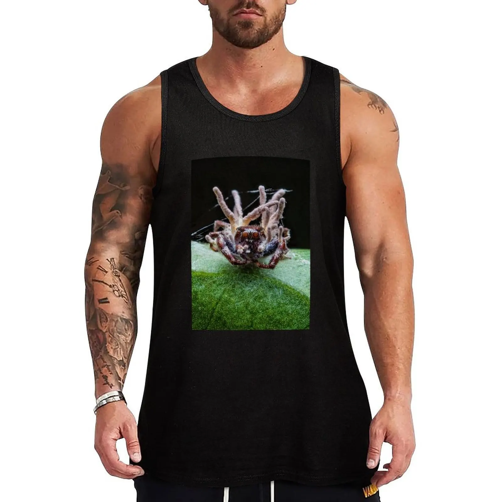 

Zombie Jumping Spider - Cordyceps Fungus Infection Tank Top bodybuilding t-shirt mens clothing gym t-shirts