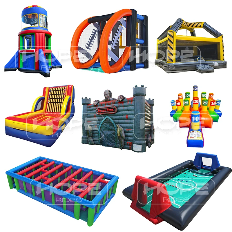 Party rental commercial park kids adults sports carnival fun outdoor indoor big inflatable bowling games for sale