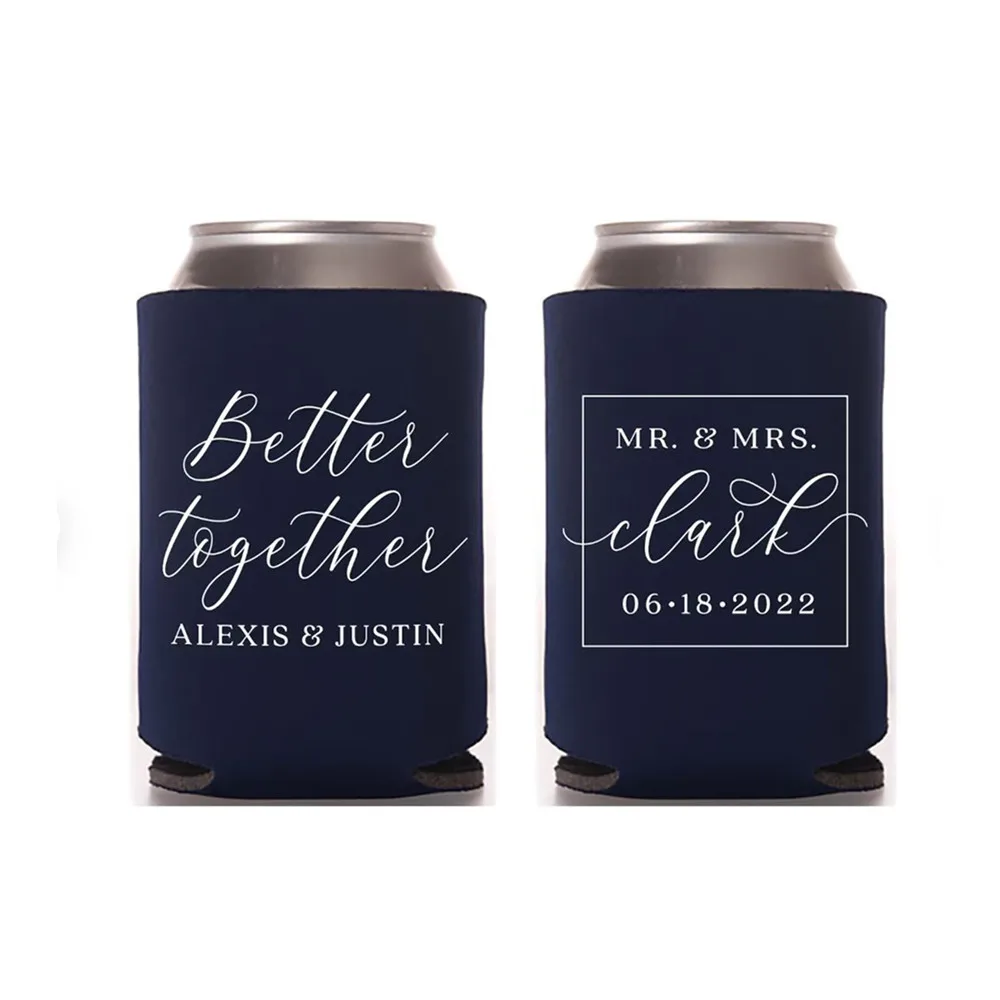 

Wedding Can Cooler #186R - Better Together - Custom - Wedding Favors, Beverage Insulators, Wedding Favor, Beer Holder, Wedding