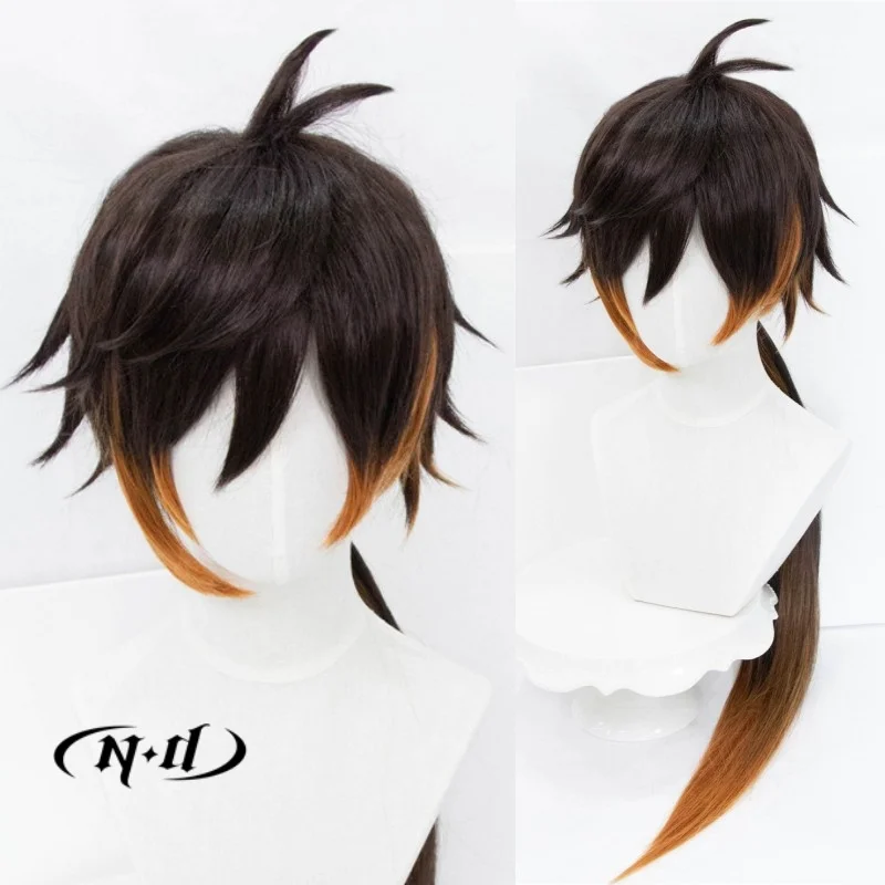 

ND Zhongli Hairpiece Cosplay Wigs Genshin Impact Cosplay Hair Wigs for Comic Con Coser Costume Theme Game Party Heat Resistant