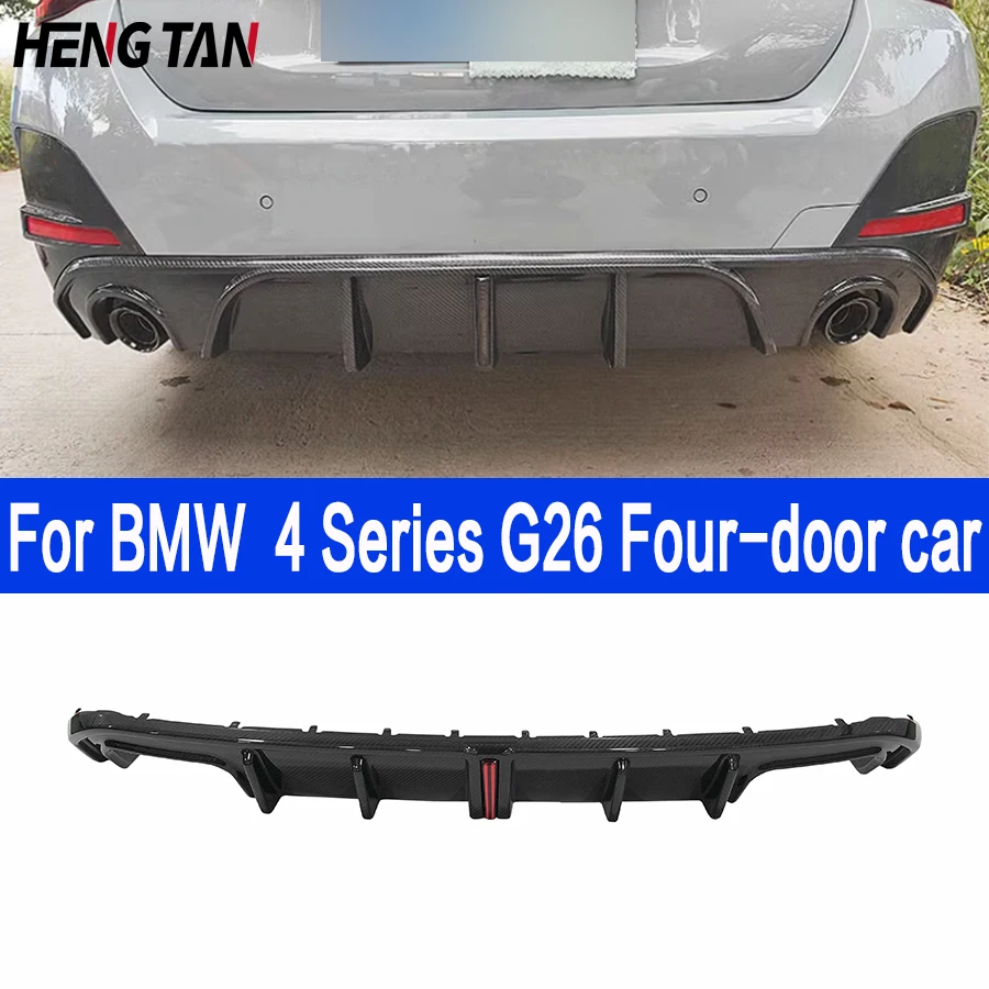 Carbon Fiber Rear Bumper with Brake Light Diffuser For BMW 4 Series G26 425i Four-door car Bumper Splitter Lip Diffuser Cover