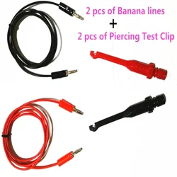 Cable Clips Piercing Test Clip 4mm/2mm Banana seat   Heavy-Duty Insulation Piercing Probe Automotive test Clip with back probe