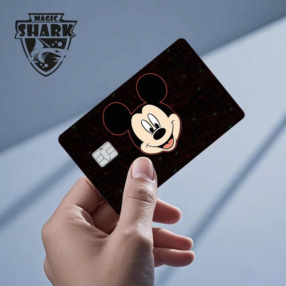 ملصق غطاء جلدي غير لامع من Magic Shark Fashion Stitch Princess Mickey Minne Monster لبطاقة بنك الائتمان الخصم