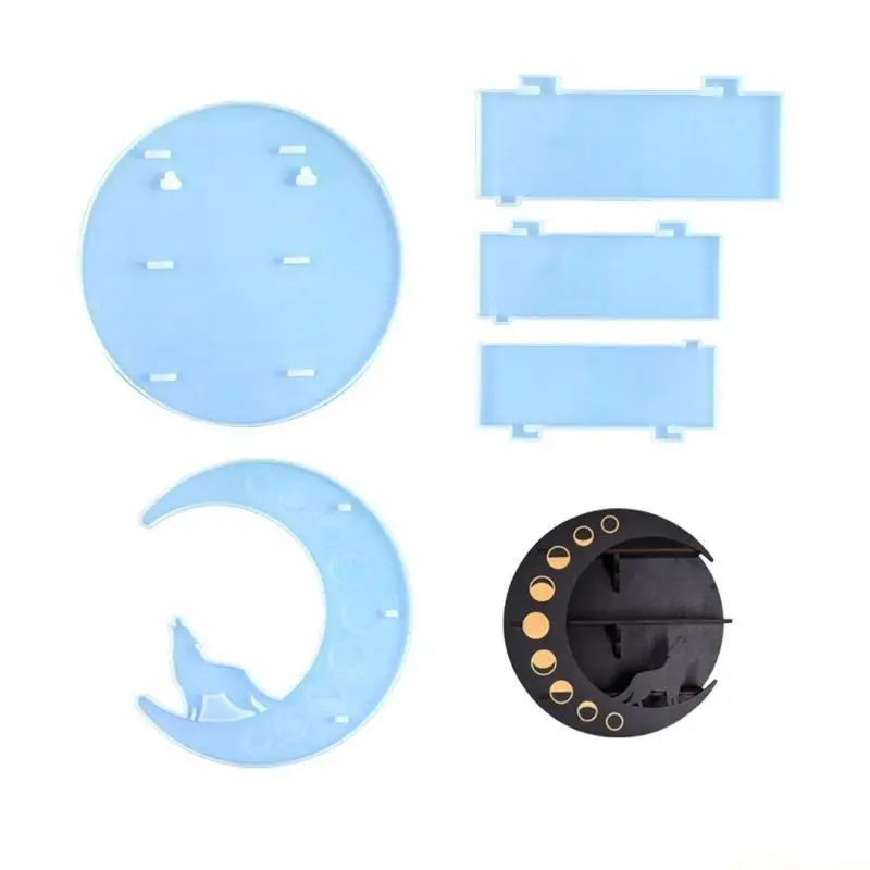 

D46E Silicone Storage Rack Mold Wall Holder Resin Moulds Moon Epoxy Resin Molds