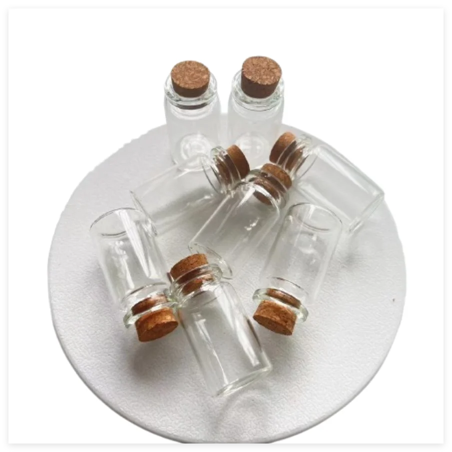

60/100 Pcs 8ml Mini Glass Bottles Cork Stopper 12×22×40mm Crafts Tiny Glass Jars Transparent Empty Mini Glass Containers