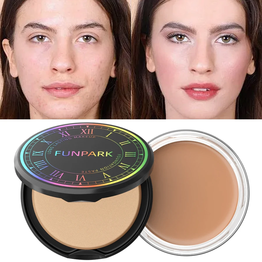 كريم أساس بتغطية كاملة مكون من 9 ألوان، كريم أساس طبيعي لجميع ألوان البشرة مع أداة مكياج منتفخة، هدايا مقاومة للماء #3