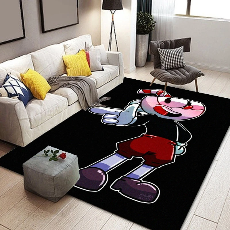 C-Cuphead Pop Printed Carpet Fashion Yoga Mat Bedroom Decorative Carpet Living Room Bathroom Decorative Floor Mat Birthday Gift