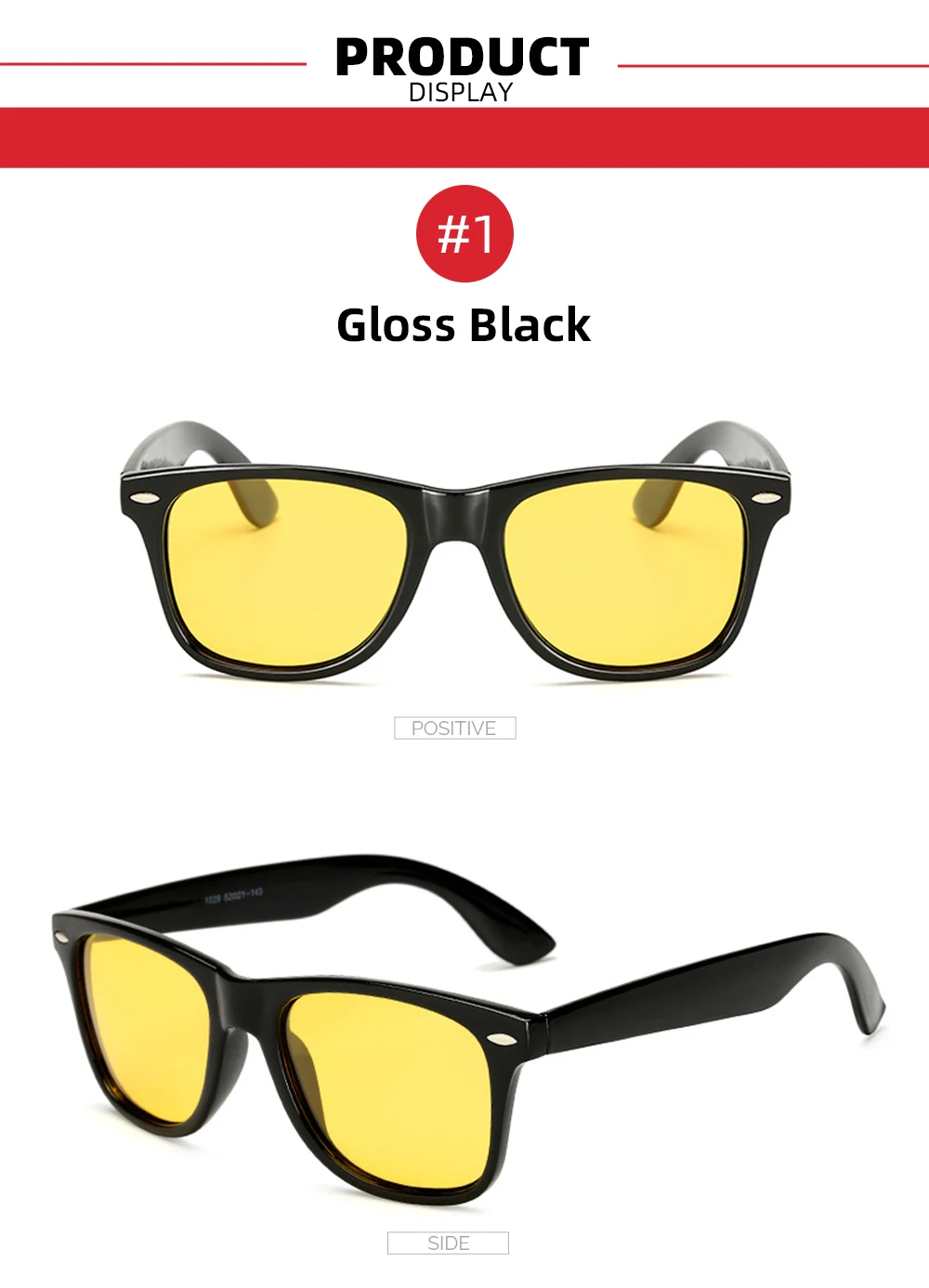 VIVIBEE Classic Night Vision Glasses Men Square Polarized Lenses UV400 Yellow Sunglasses for Women 2026 Driving Goggles