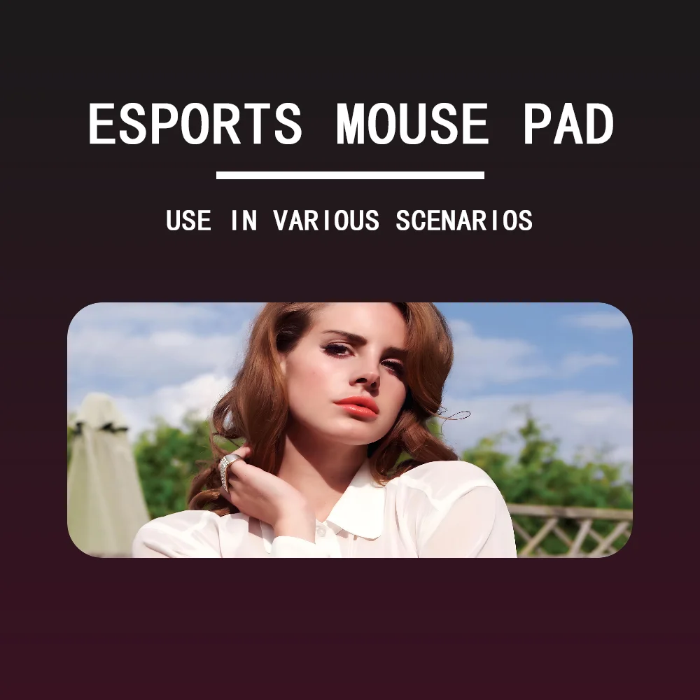 Grande LockEdge Gaming Mouse Pad, Teclado de computador Table Desk Mat, Cantor L- Lana Del Rey Mousepad