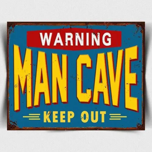 RETRO VINTAGE STYLE METAL WALL SIGN PLAQUE MAN CAVE KEEP OUT GARAGE SHED GIFT