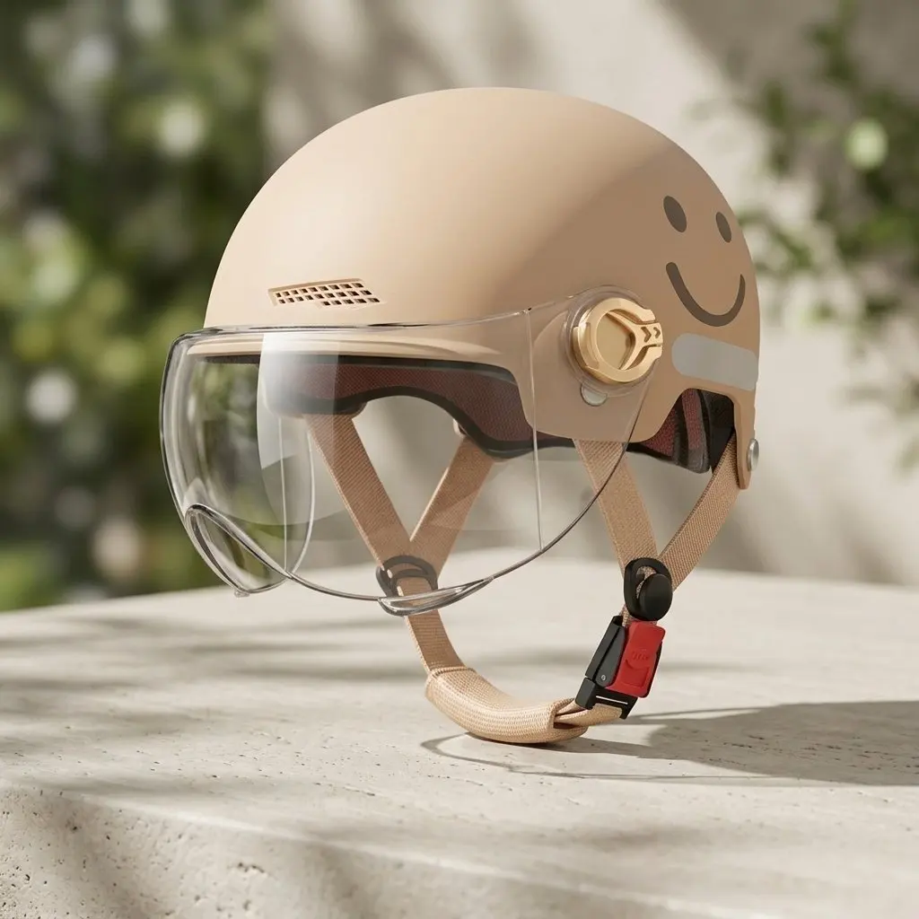ABS Safety Helmet for City Commuting Adult Riders All Season Electric Scooter Gear Dual Ventilation Anti Fog Visor Durable