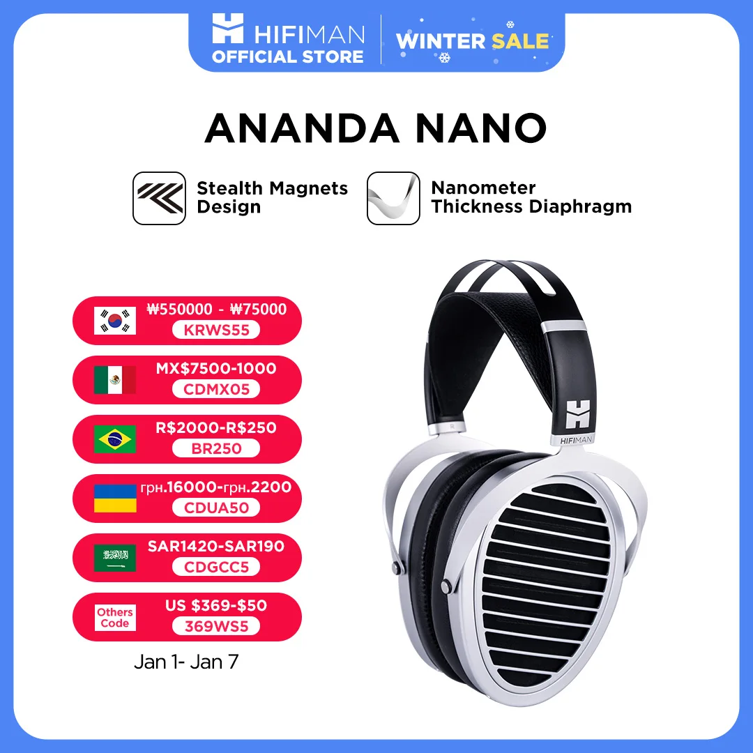 HIFIMAN ANANDA NANO Open-back Planar Magnetic Hi-Fi Headphones with Nanometer Thickness Diaphragm