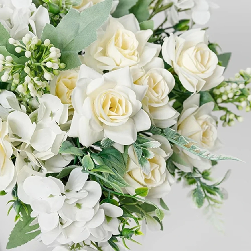 

Artificial Flowers Silk Gardenia Hydrangea Wedding Bridal Bouquet Home Table Vases Decor Festival Party Wreath Celebration Gifts