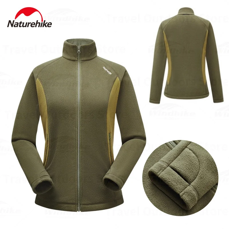 Naturehike Fleece Jackets Full Zip Thermal Warm Camping Hiking Soft Shell Coat Clothing Outdoor Sports Windbreaker For Women